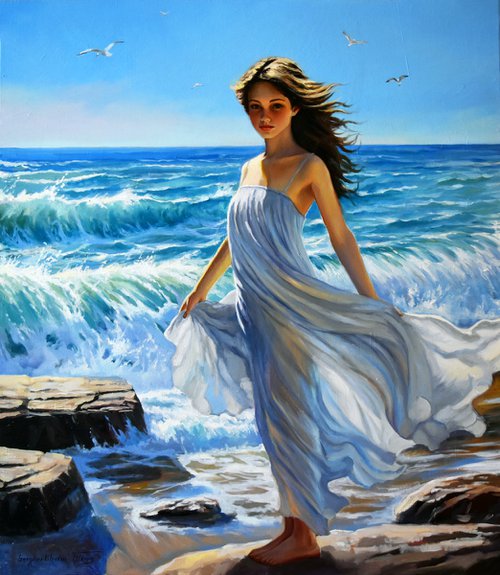 A girl who loves the sea by Serghei Ghetiu