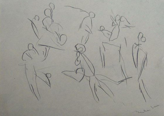 Six sketches - Movements, 21x29 cm - affordable & AF exclusive !