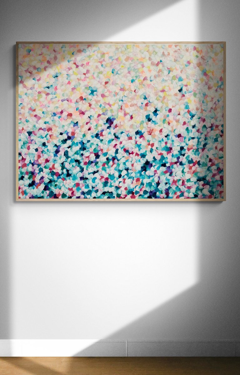 Abstract Acrylic Painting By Katherine Spiller, 49 X 37", Forever Yours, Original Artwork