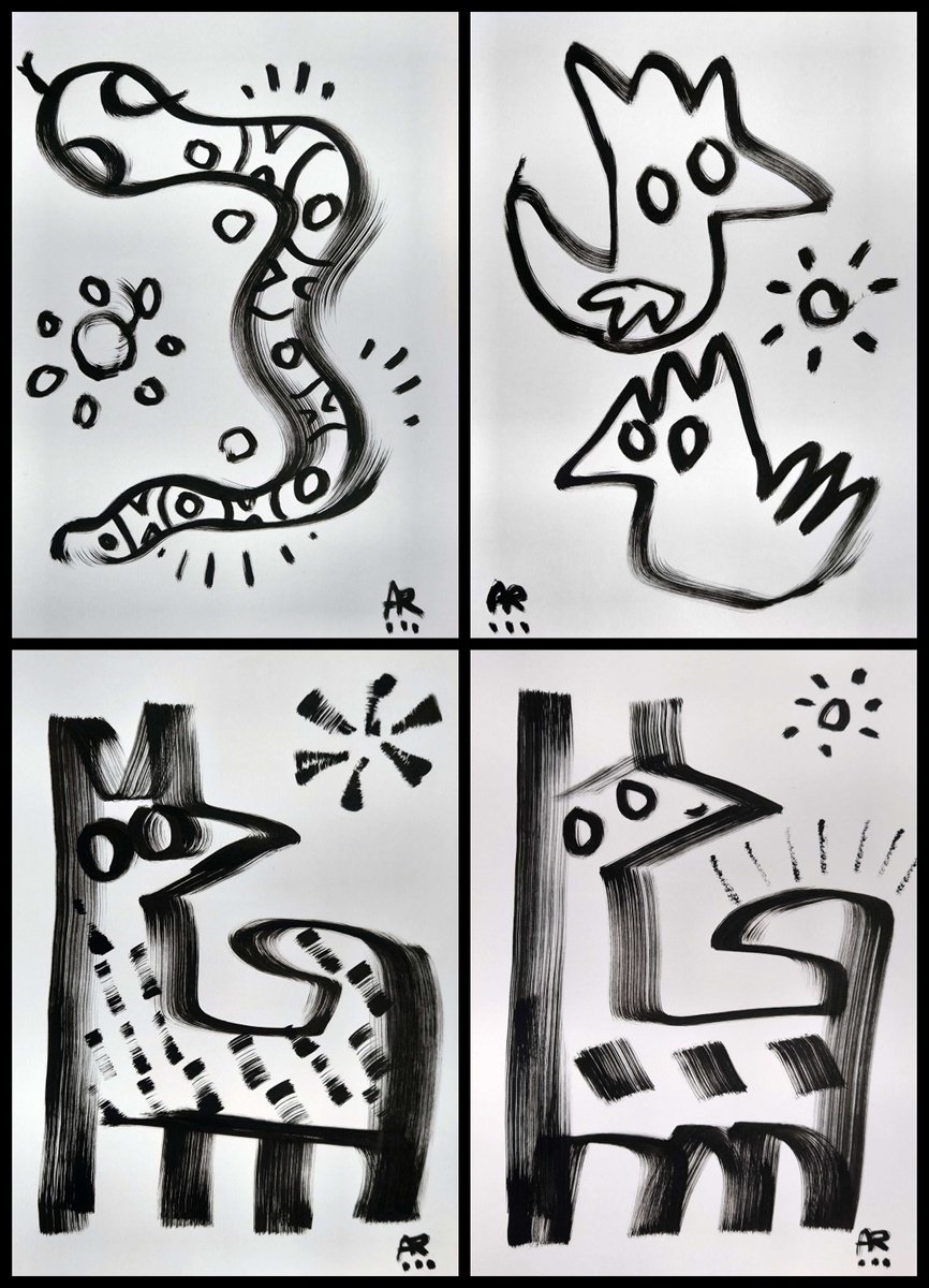 Expressive Drawing , 4 Drawing, B And W By Angel, 8 X 12, Artwork For Sale On Artfinder