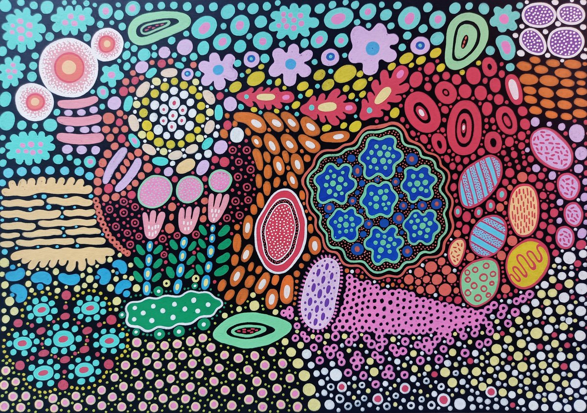 Expressive Botanical Acrylic Painting By Veronika Demenko, 17 X 11", Meadows N.3 (New Version), Original Artwork