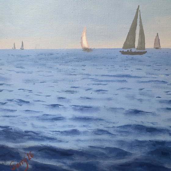 Seascape with Sailboats 55