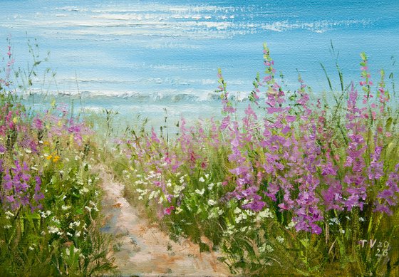 Wildflowers by the Ocean