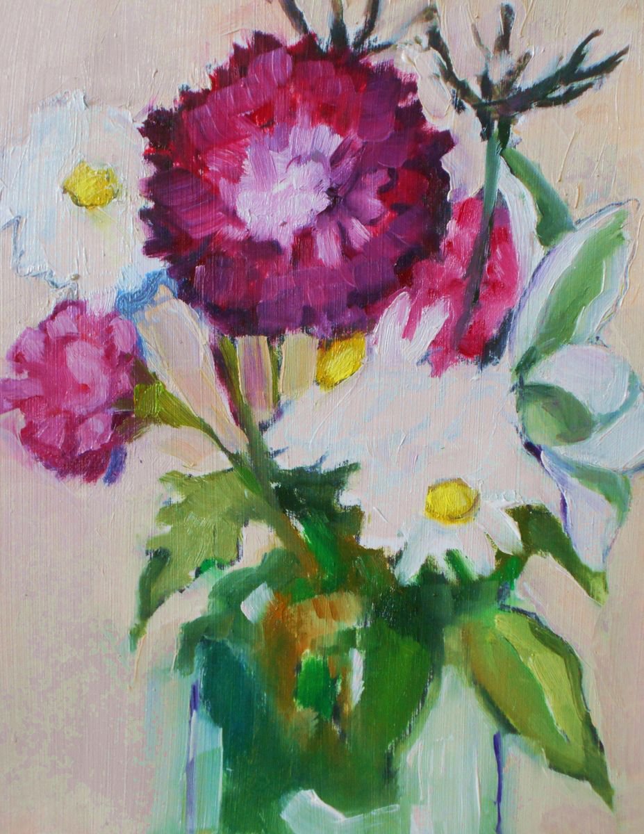Daisies Carnations Crysanthemum by Ann Cameron McDonald