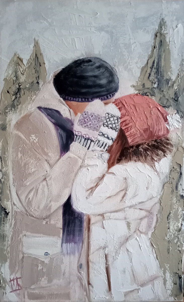 Expressive Oil Painting , Quiet Closeness By Ira Whittaker, 12 X 19, Artwork For Sale On Artfinder