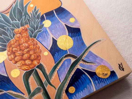 Botanical Series: Pineapple Owl Painting