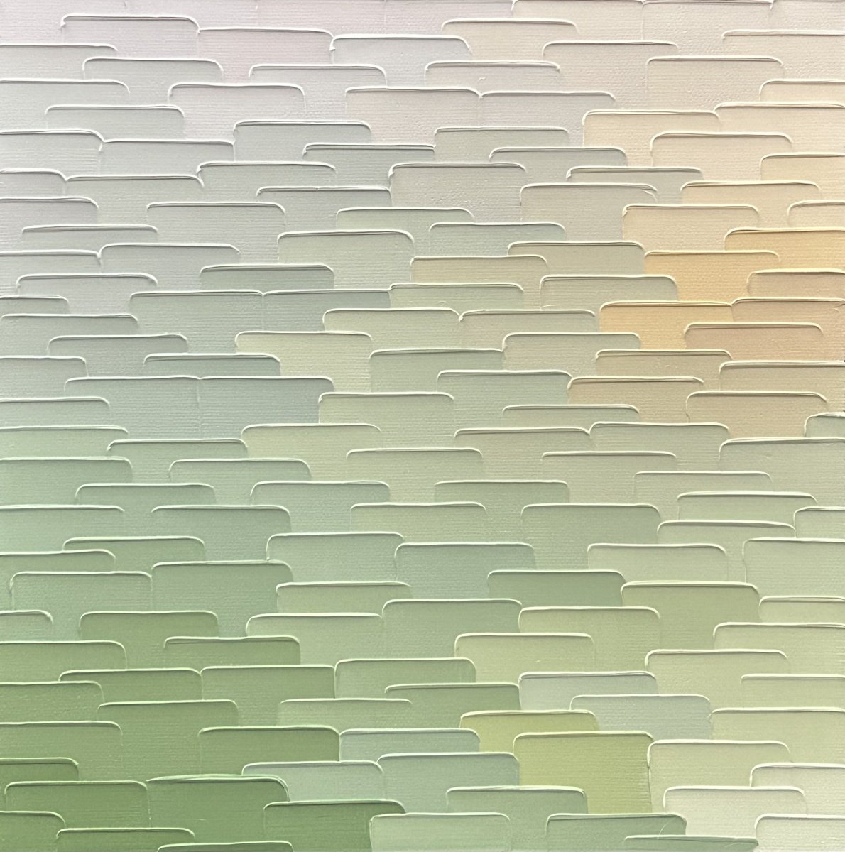 Organic Landscape Oil Painting By Meredith B. Studios, 10 X 10", Pale Morning Meadow, Original Artwork