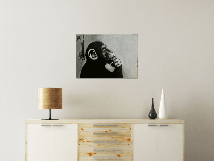 Abstract Portrait Street Artist A La Banksy Oil Artfinder