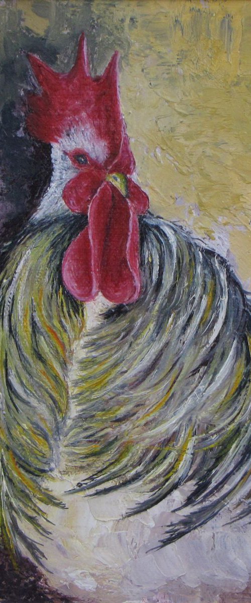 Grey Cockerel by Christine Gaut