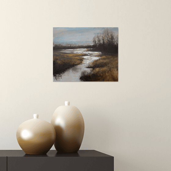 The East Marshland II (River, sunset Oil Painting)