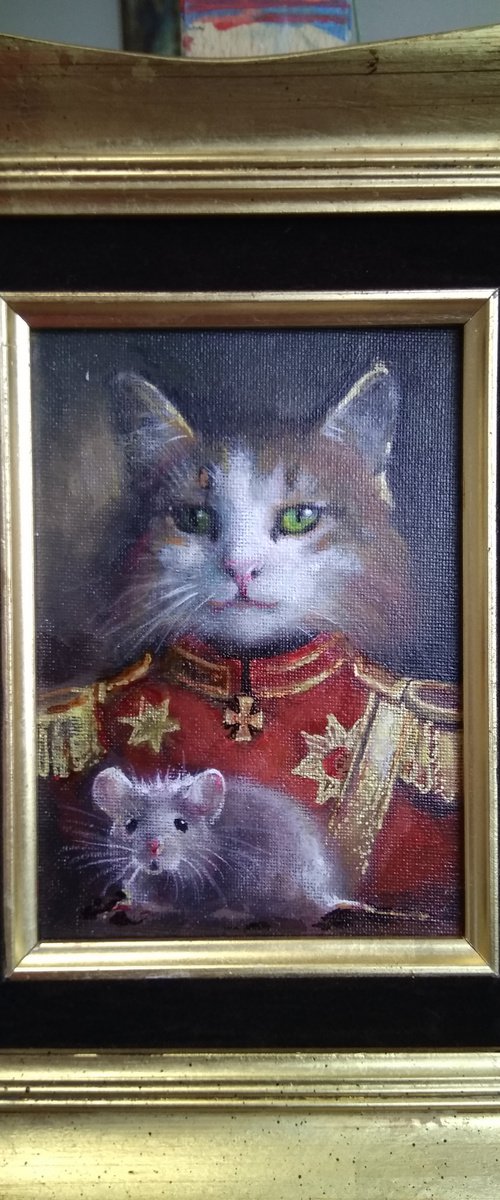 Cat General And Mouse by HELINDA (Olga Müller)