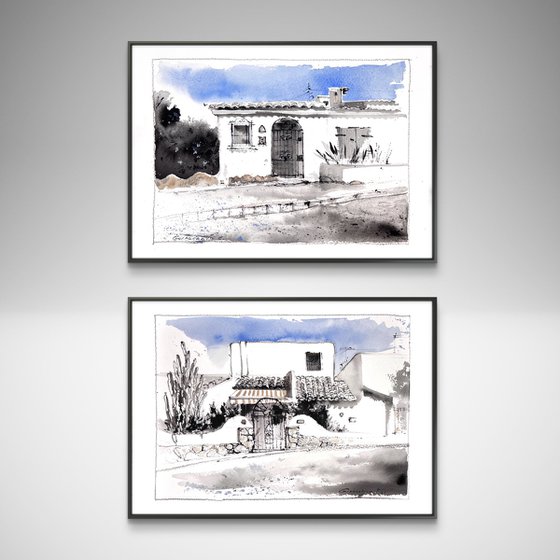 White Walls of Spain (Diptych)