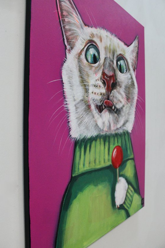 Cat painting called Kittylicious