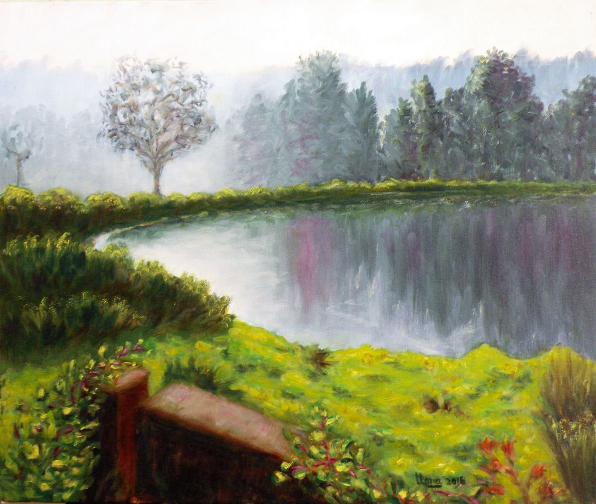 Lake in the park by Uma Krishnamoorthy