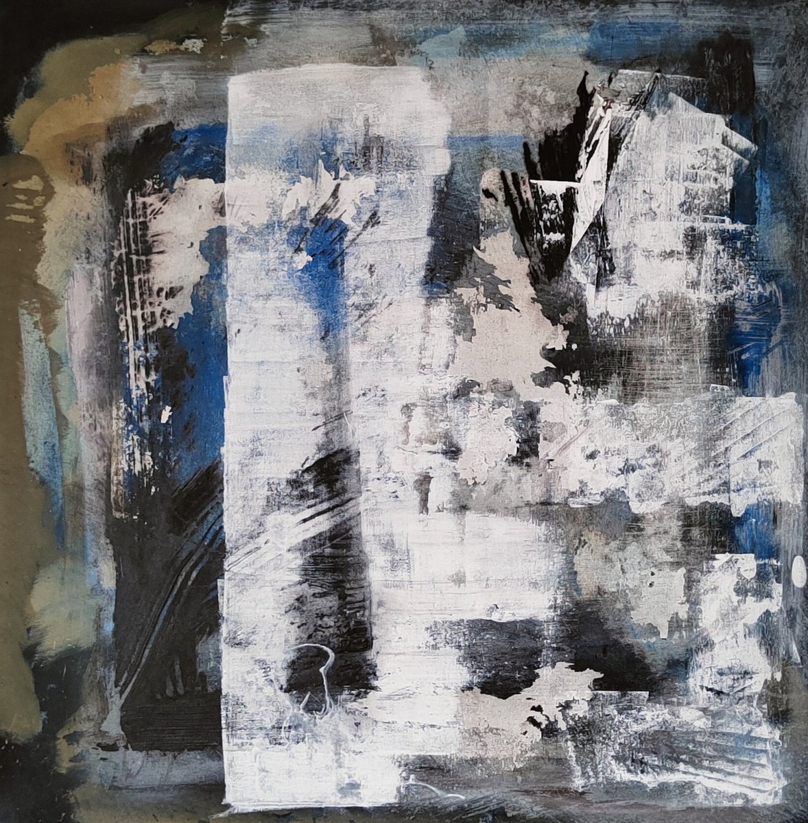 Abstract Acrylic Painting By Carlos Alberto Rizzotti, 31 X 31, Ritratto, Original Artwork