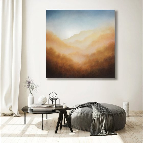 Large Abstract Landscape 03 - Oil Painting on Canvas 100×100 cm