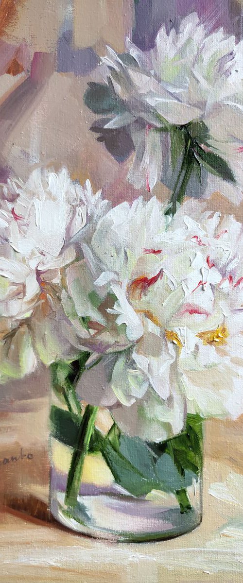 White peony by Nataly Derevyanko