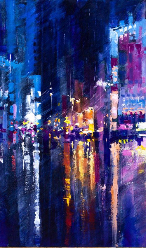 Reflection of the night city by Aleksandr Neliubin