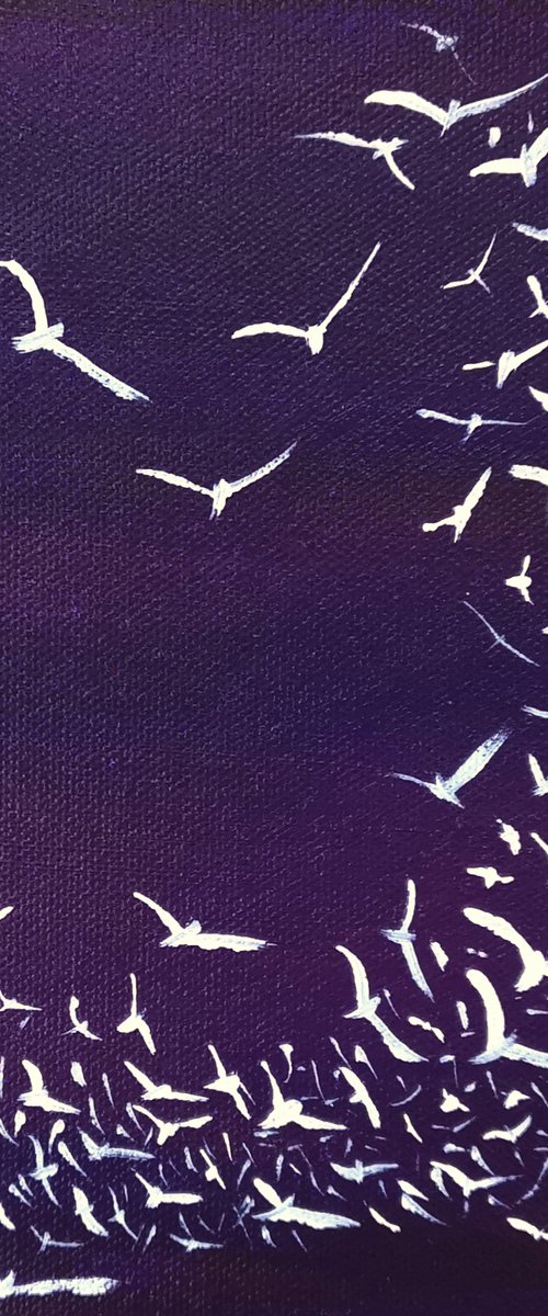 Soul Birds on Purple - small, gorgeous by Mel Graham