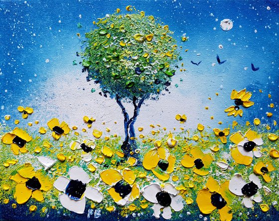 "Viridian Tree & Flowers in Love"