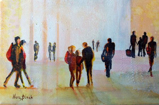 "Human. Shadow of the day II",  original Mixed Media painting, 60x20x2cm