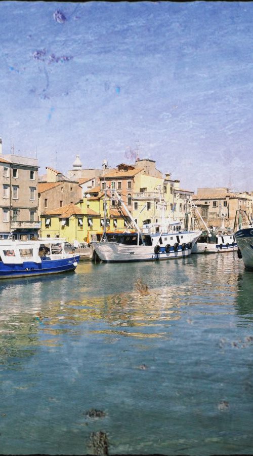 Venice sister town Chioggia in Italy - 60x80x4cm print on canvas 01063m2 READY to HANG by Kuebler