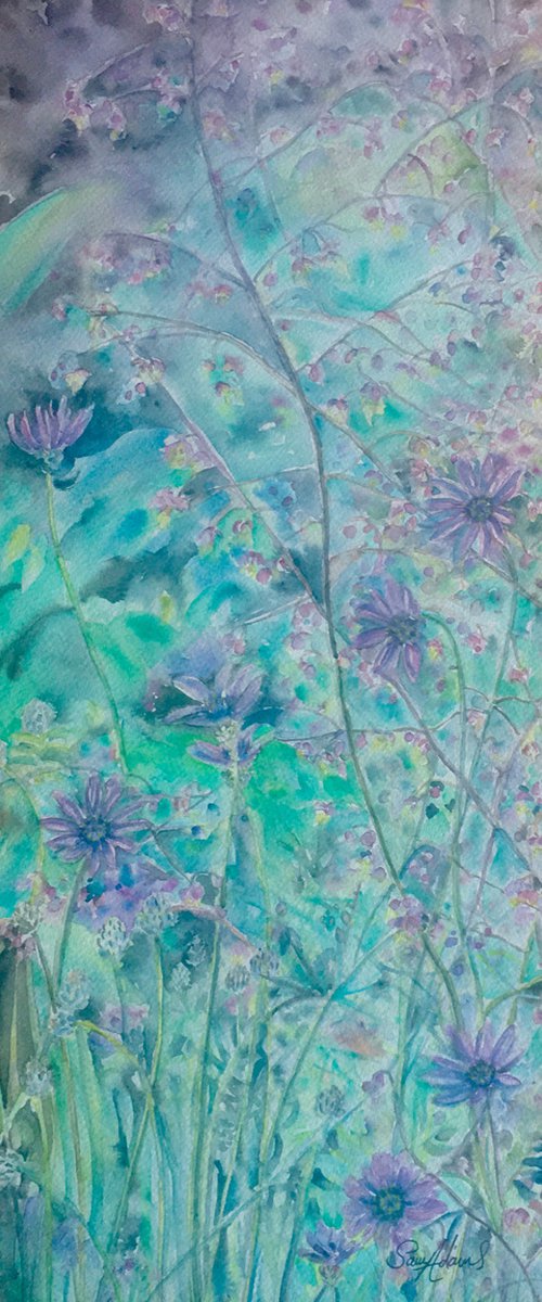 Purple daisies by Samantha Adams