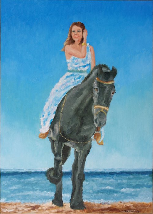 Girl and Horse by Juri Semjonov