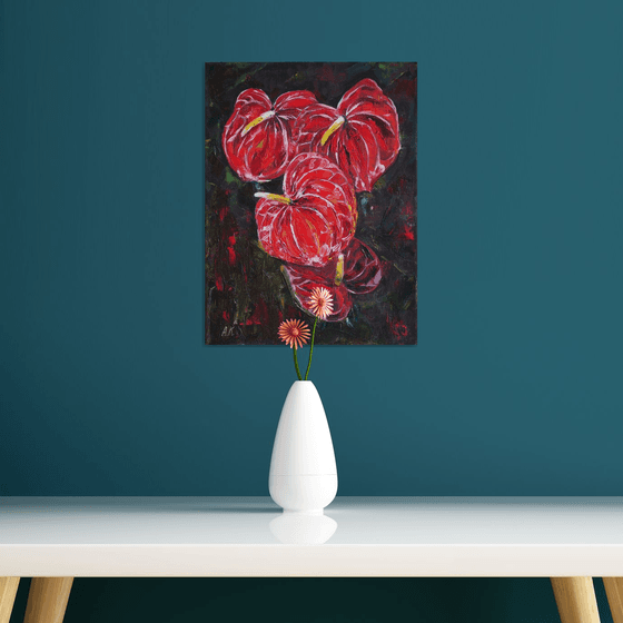 Red anthurium flower