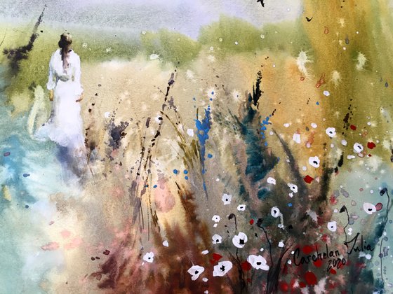 SOLD Watercolor "Summer Vibe” gift for her