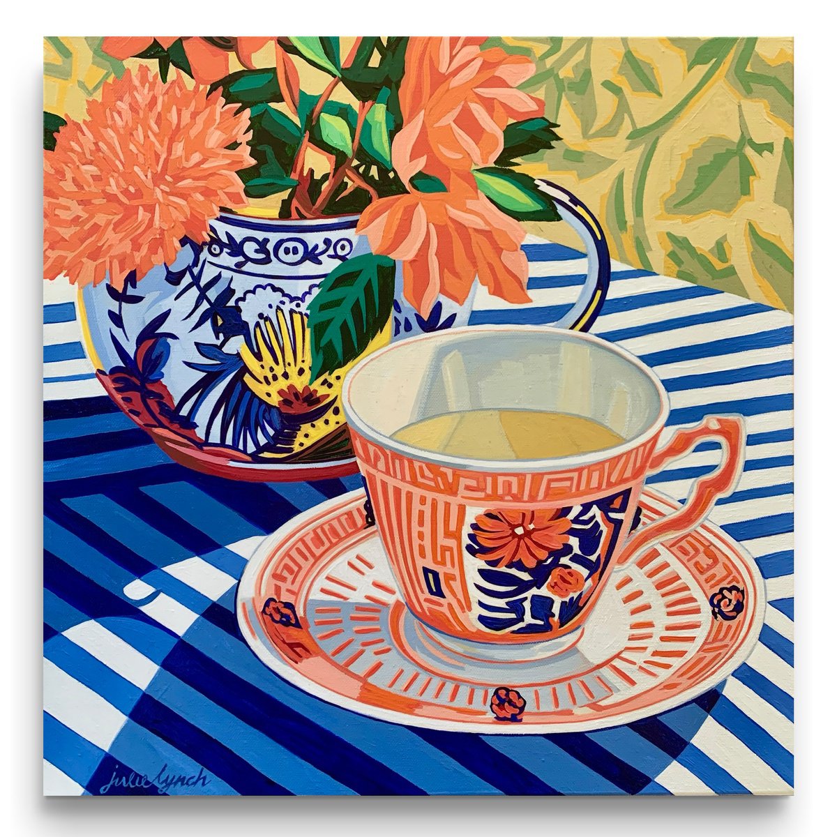 TEACUPS STILL LIFE: Fontaine by JULIE LYNCH