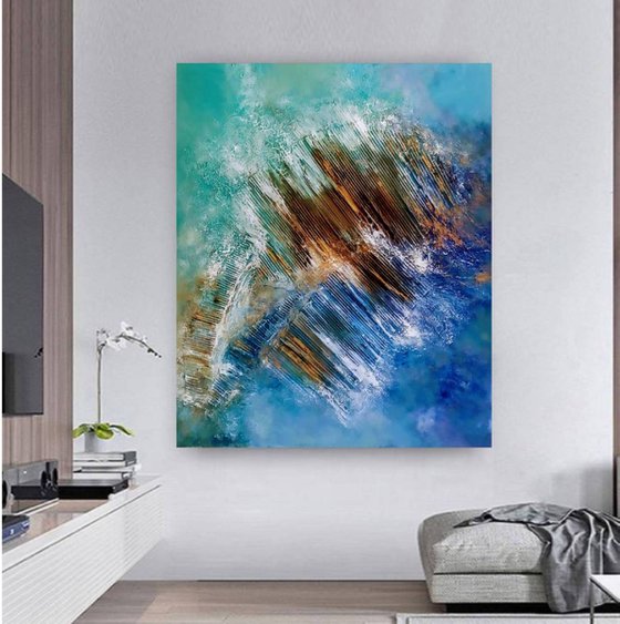 Thailand 100x120cm Abstract Textured Painting