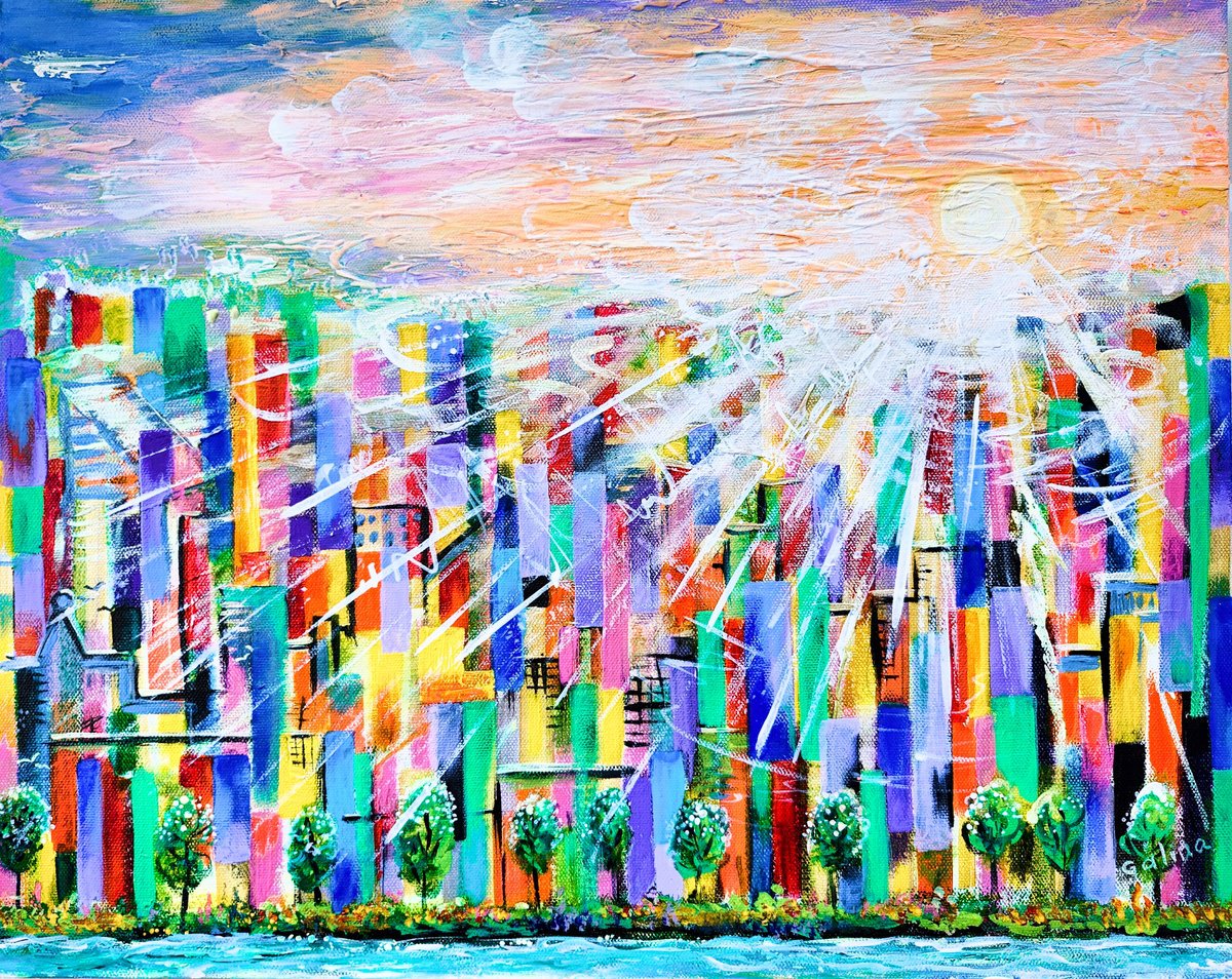 Sunlight In The City By Galina Victoria, 20 X 16, Artwork For Sale On Artfinder