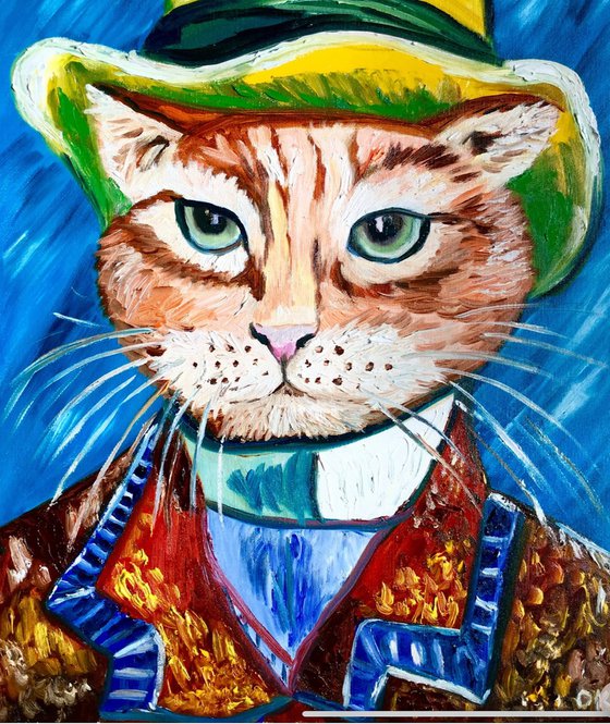 Serious Cat La Van Gogh