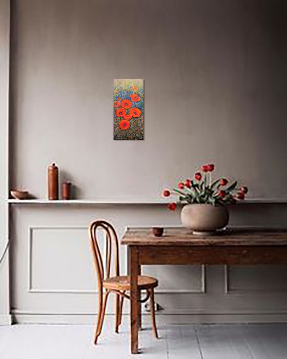 Poppies with wild flowers.