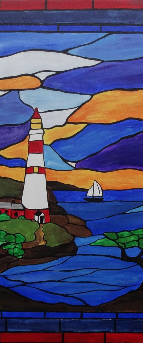 Lighthouse painting by Rachel Olynuk