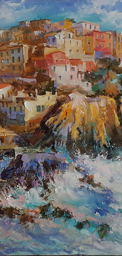 Cinque Terre Manarola village by Viktoria Lapteva