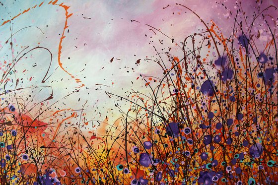 "Moodcatcher" - Super sized floral landscape painting