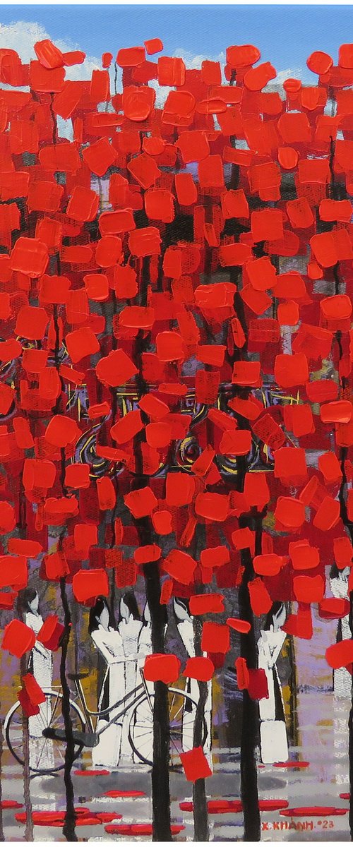 Row of red trees #12 by Xuan Khanh Nguyen