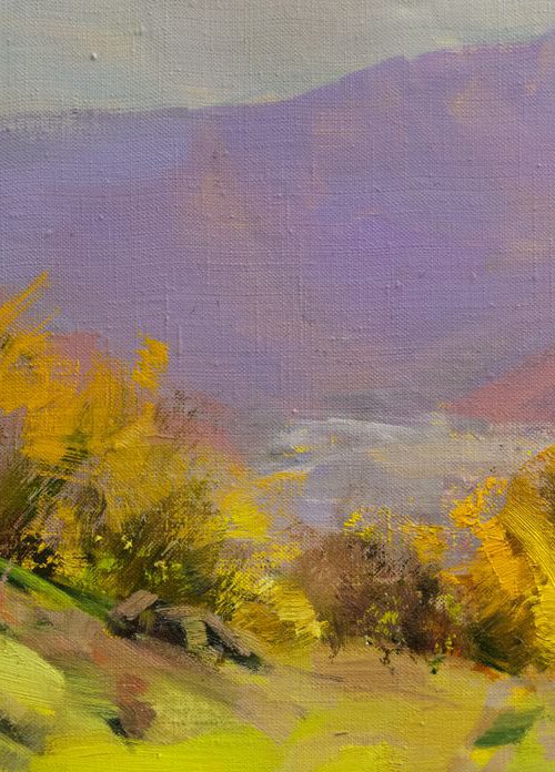 Oil landscape art on canvas - Autumn Sound II by Yuri Pysar