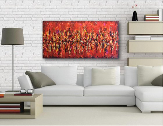 Red The Color of Love - Large Abstract Painting