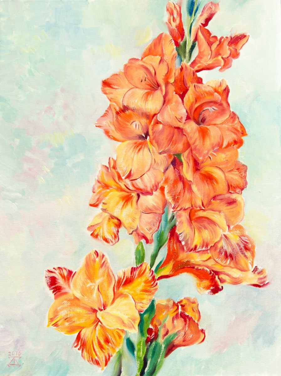An Orange Gladiolus by Daria Galinski