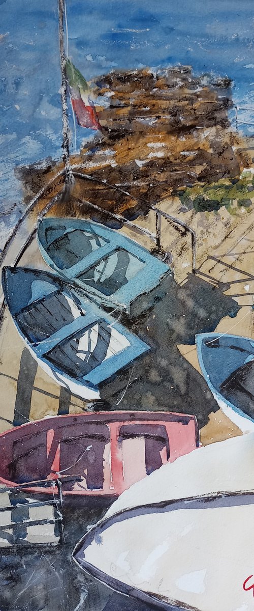 Flock of boats by Tollo Pozzi