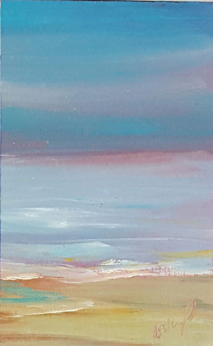 The blue horizon - where sky and sea meet by Niki Purcell - Irish Landscape Painting