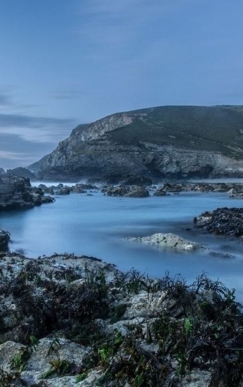 Trevaunance Cove on a dark serene evening by Paul Nash