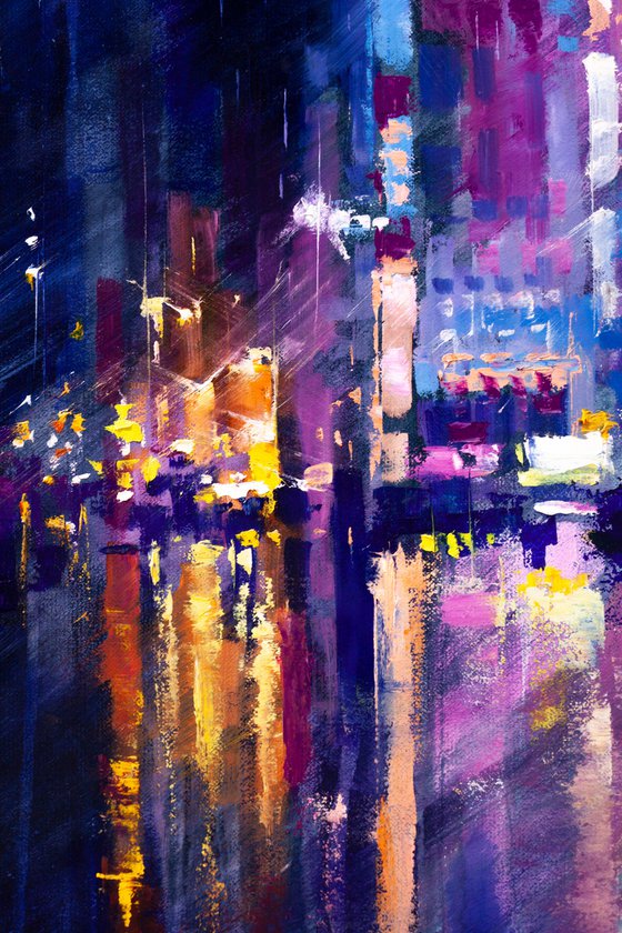 ABSTRACT CITYSCAPE. " Reflection of the night city"