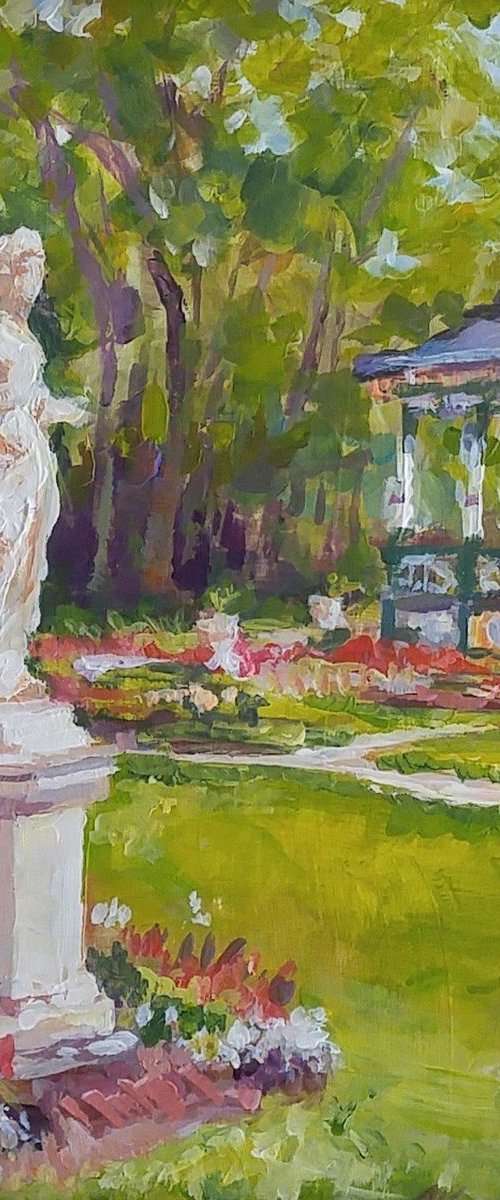 Halifax Public Gardens (plein air) (framed) 5x7x0.1'' (6.7x8.7x0.5'' framed) by Alexander Koltakov