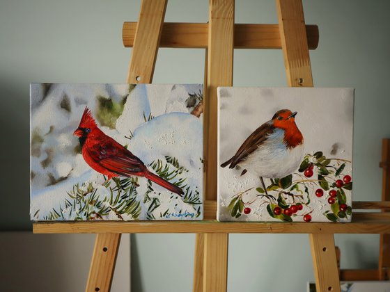 Red Cardinal in Snow