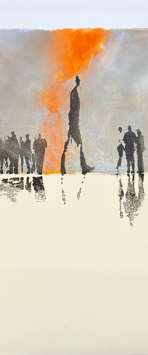 people in the rain Grey 3 by Steve Bennett