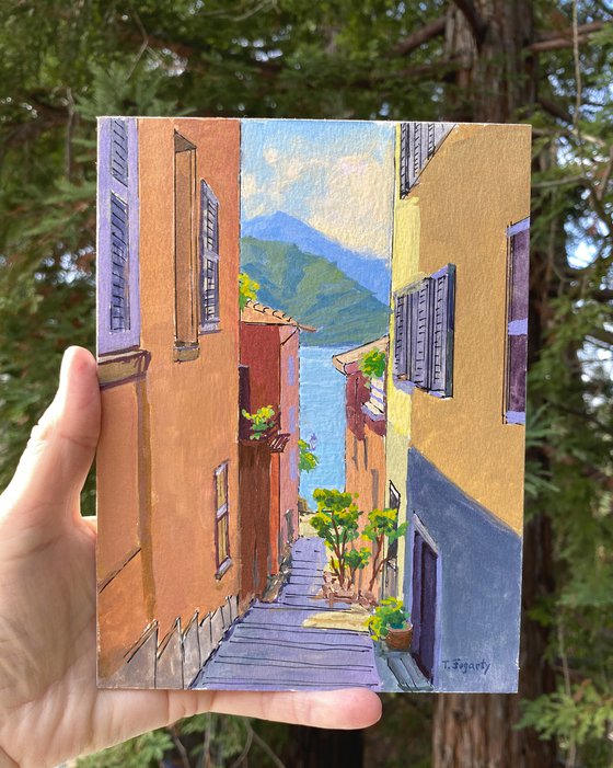 Varenna Alley Leading Down To Lake Como, Italy